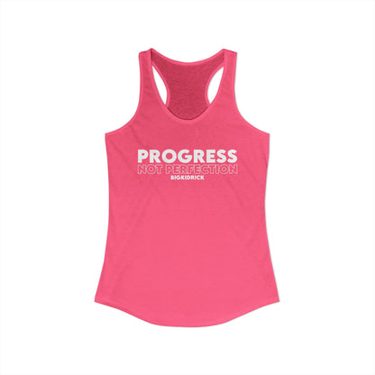 Women's Racerback Tank - PROGRESS NOT PERFECTION