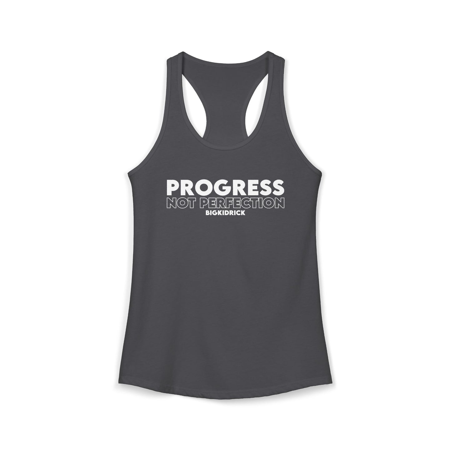 Women's Racerback Tank - PROGRESS NOT PERFECTION