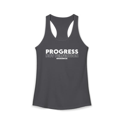 Women's Racerback Tank - PROGRESS NOT PERFECTION