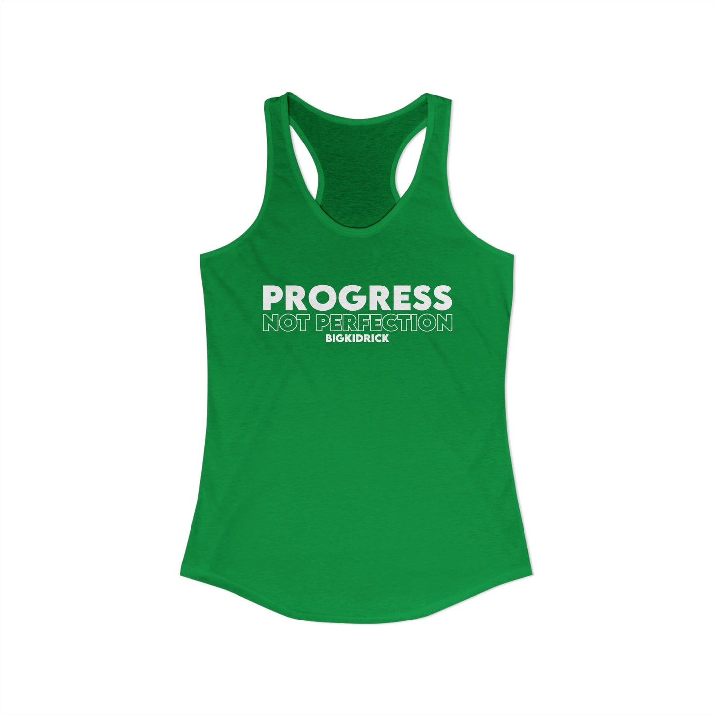 Women's Racerback Tank - PROGRESS NOT PERFECTION