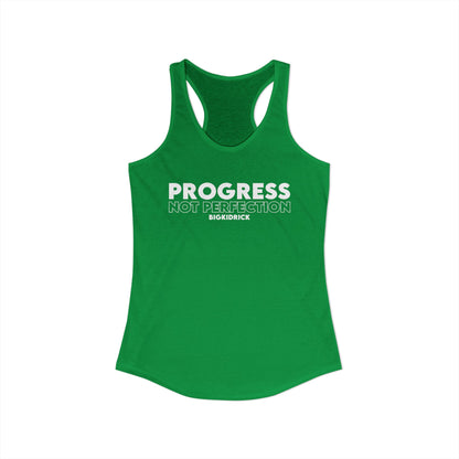 Women's Racerback Tank - PROGRESS NOT PERFECTION