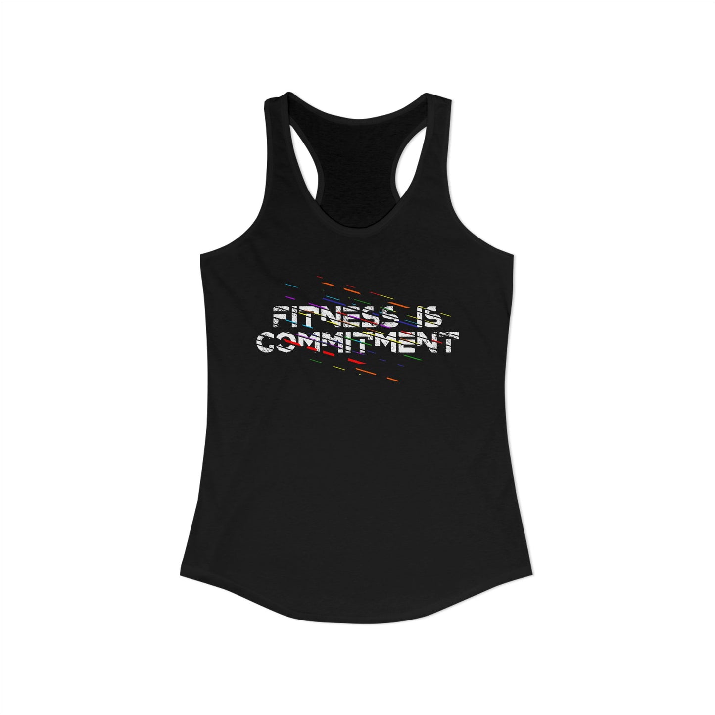 Women's Racerback Tank - FITNESS IS COMMITMENT