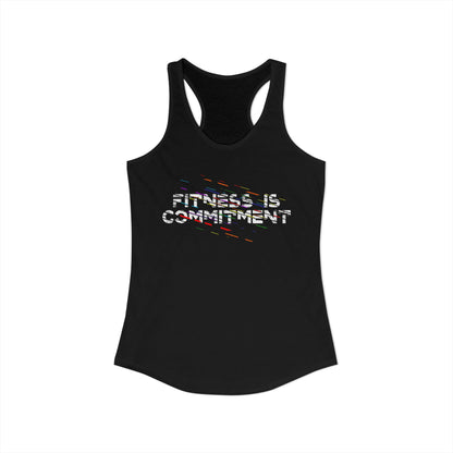 Women's Racerback Tank - FITNESS IS COMMITMENT