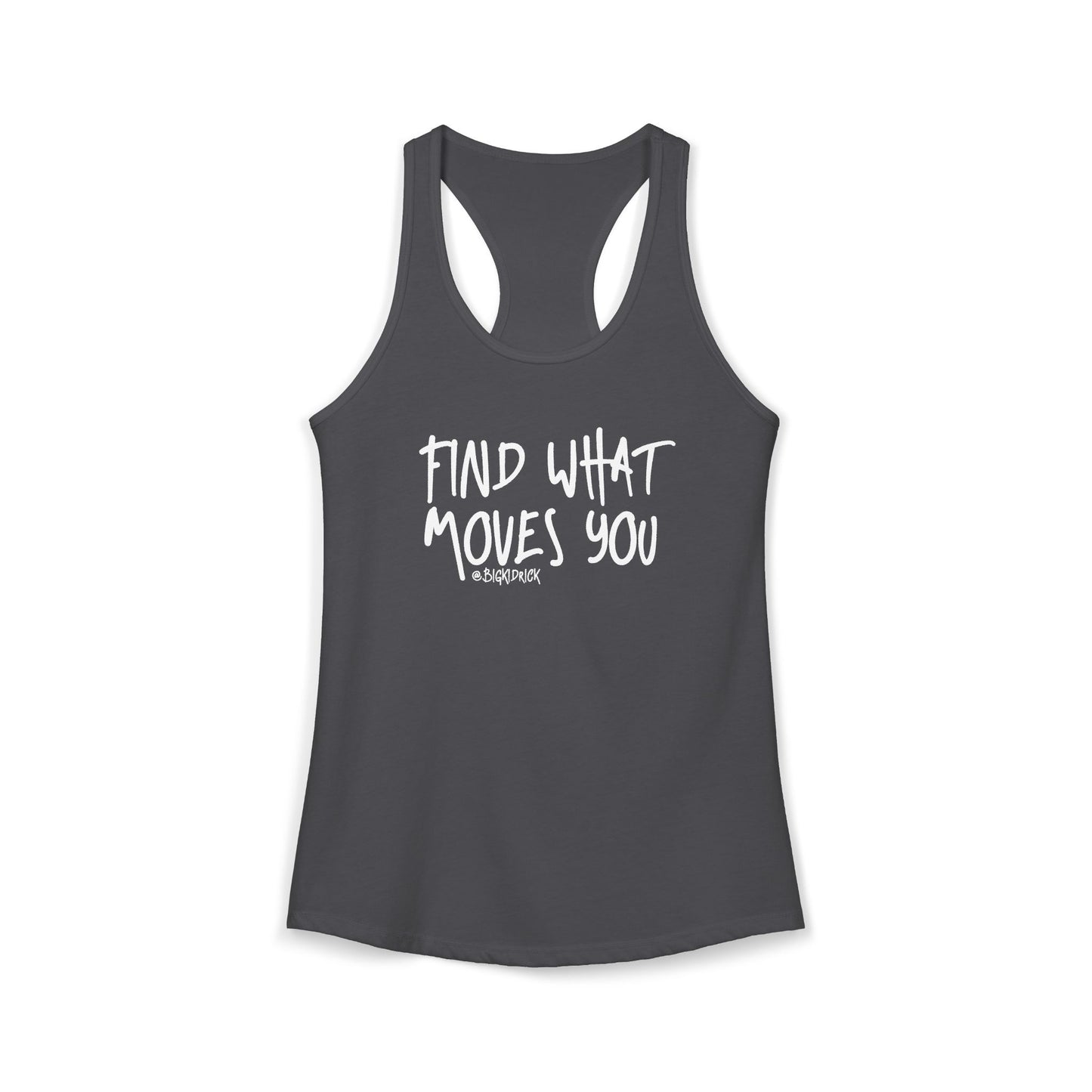 Women's Racerback Tank - FIND WHAT MOVES YOU GRAFFITI