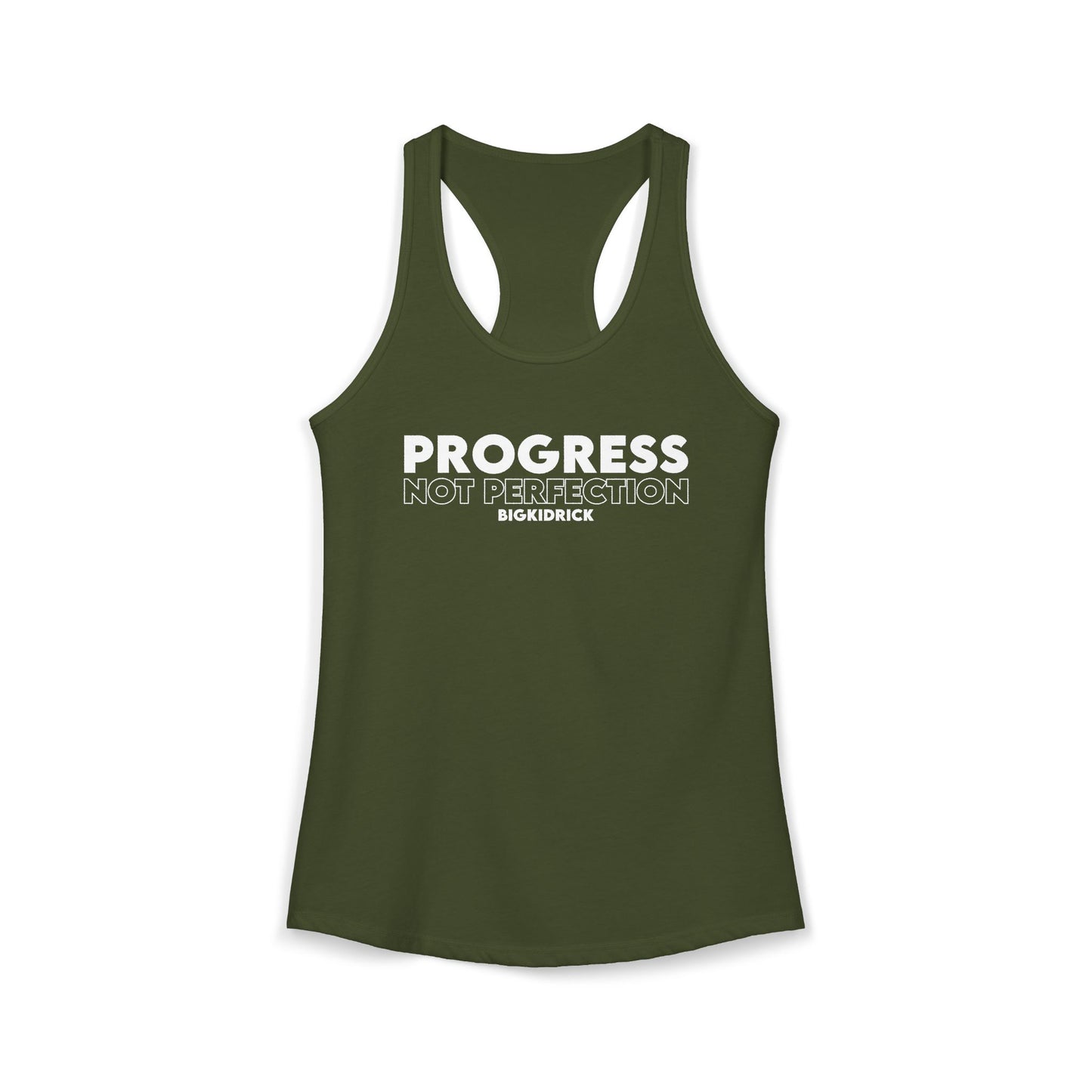 Women's Racerback Tank - PROGRESS NOT PERFECTION