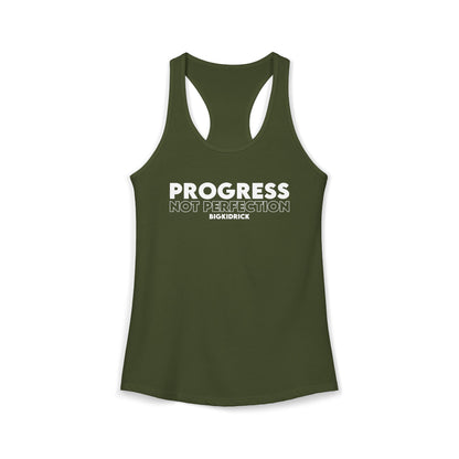 Women's Racerback Tank - PROGRESS NOT PERFECTION