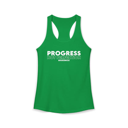 Women's Racerback Tank - PROGRESS NOT PERFECTION