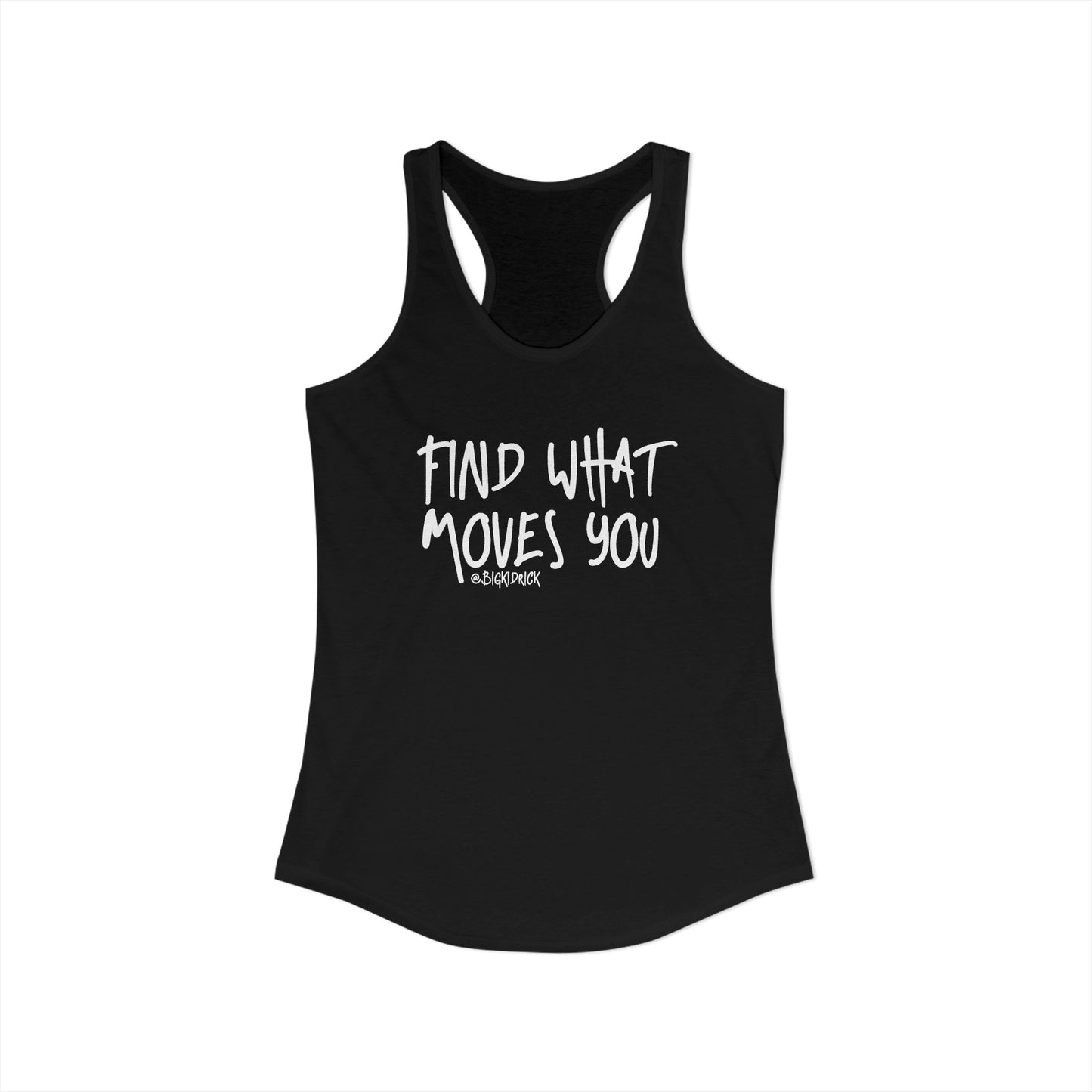 Women's Racerback Tank - FIND WHAT MOVES YOU GRAFFITI