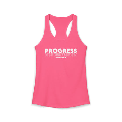 Women's Racerback Tank - PROGRESS NOT PERFECTION