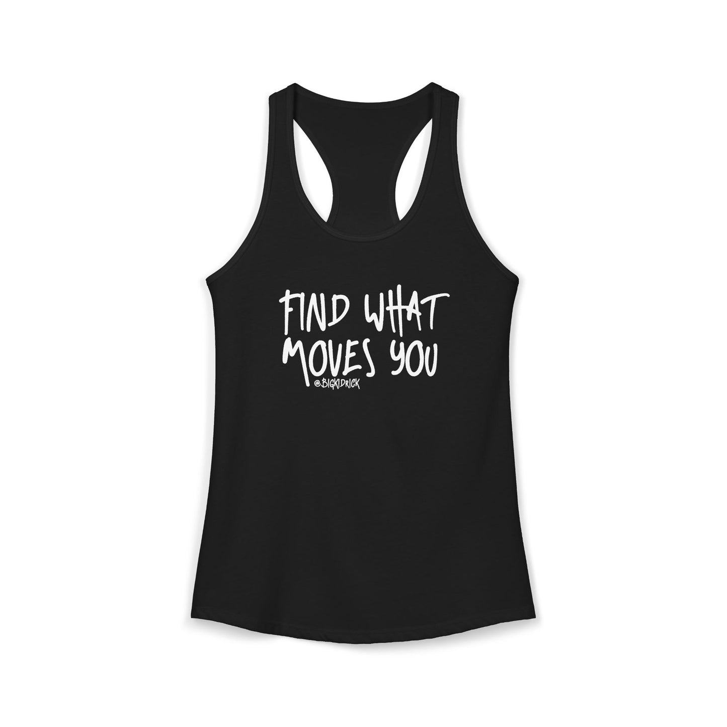 Women's Racerback Tank - FIND WHAT MOVES YOU GRAFFITI