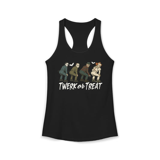 Women's Racerback Tank - TWERK OR TREAT Halloween