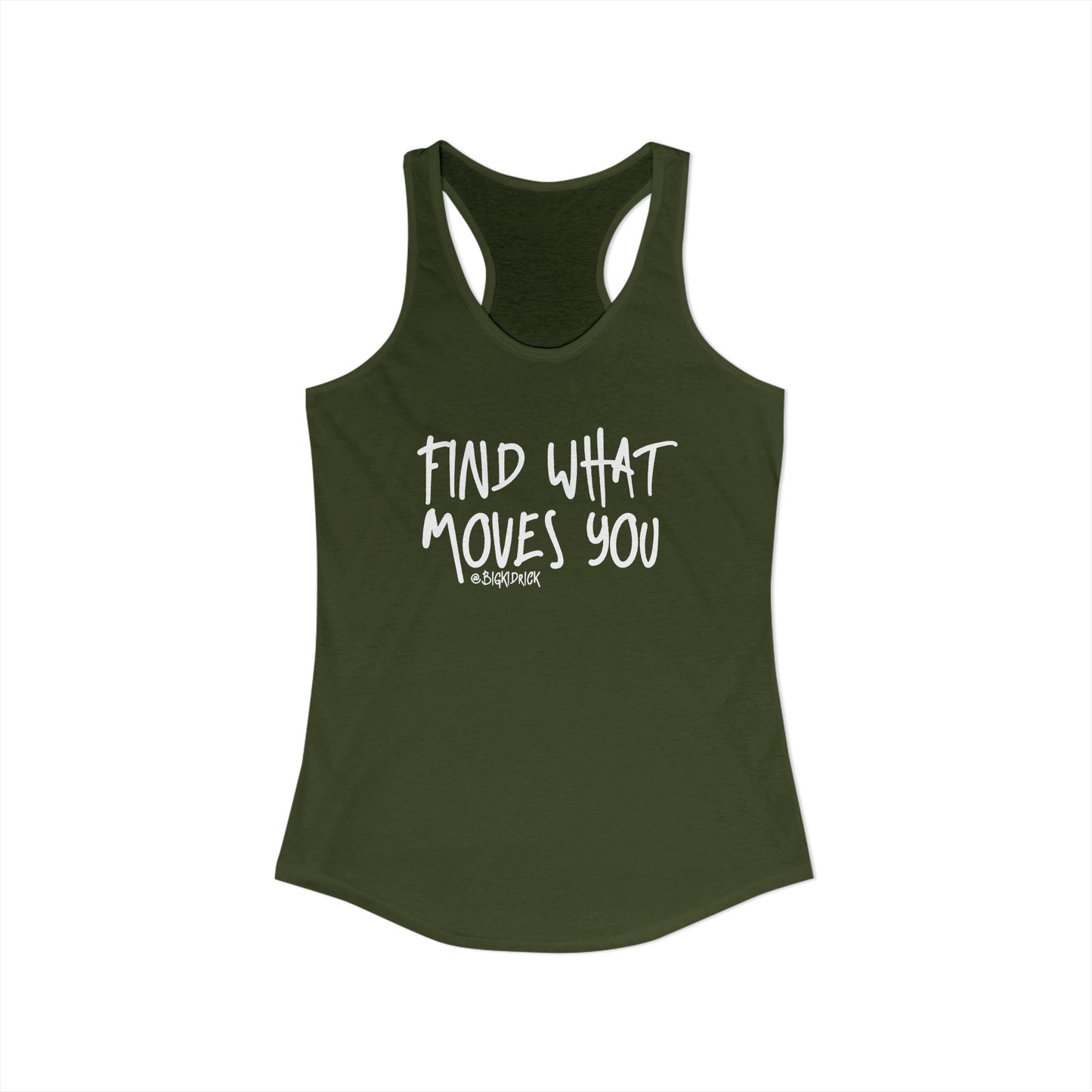 Women's Racerback Tank - FIND WHAT MOVES YOU GRAFFITI