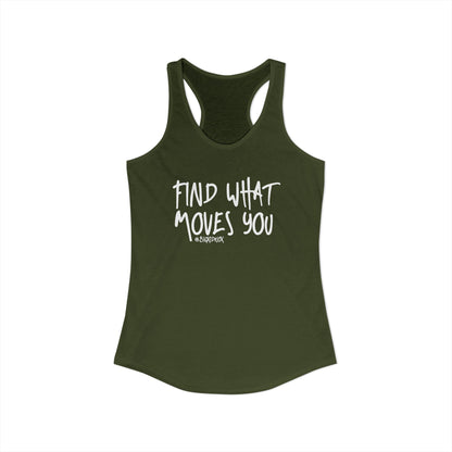 Women's Racerback Tank - FIND WHAT MOVES YOU GRAFFITI