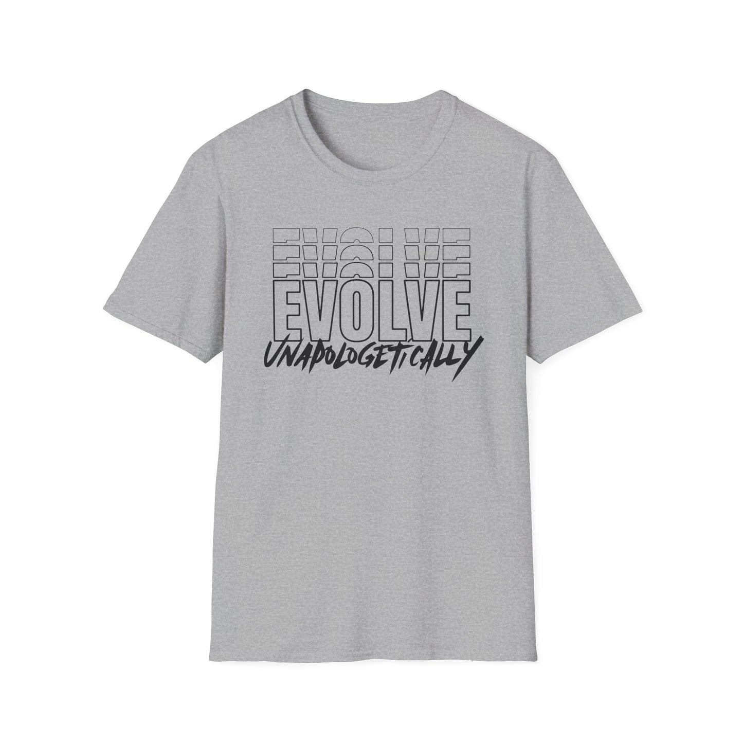 Unisex T-Shirt -  EVOLVE UNAPOLOGETICALLY - BLACK LOGO