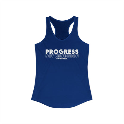 Women's Racerback Tank - PROGRESS NOT PERFECTION