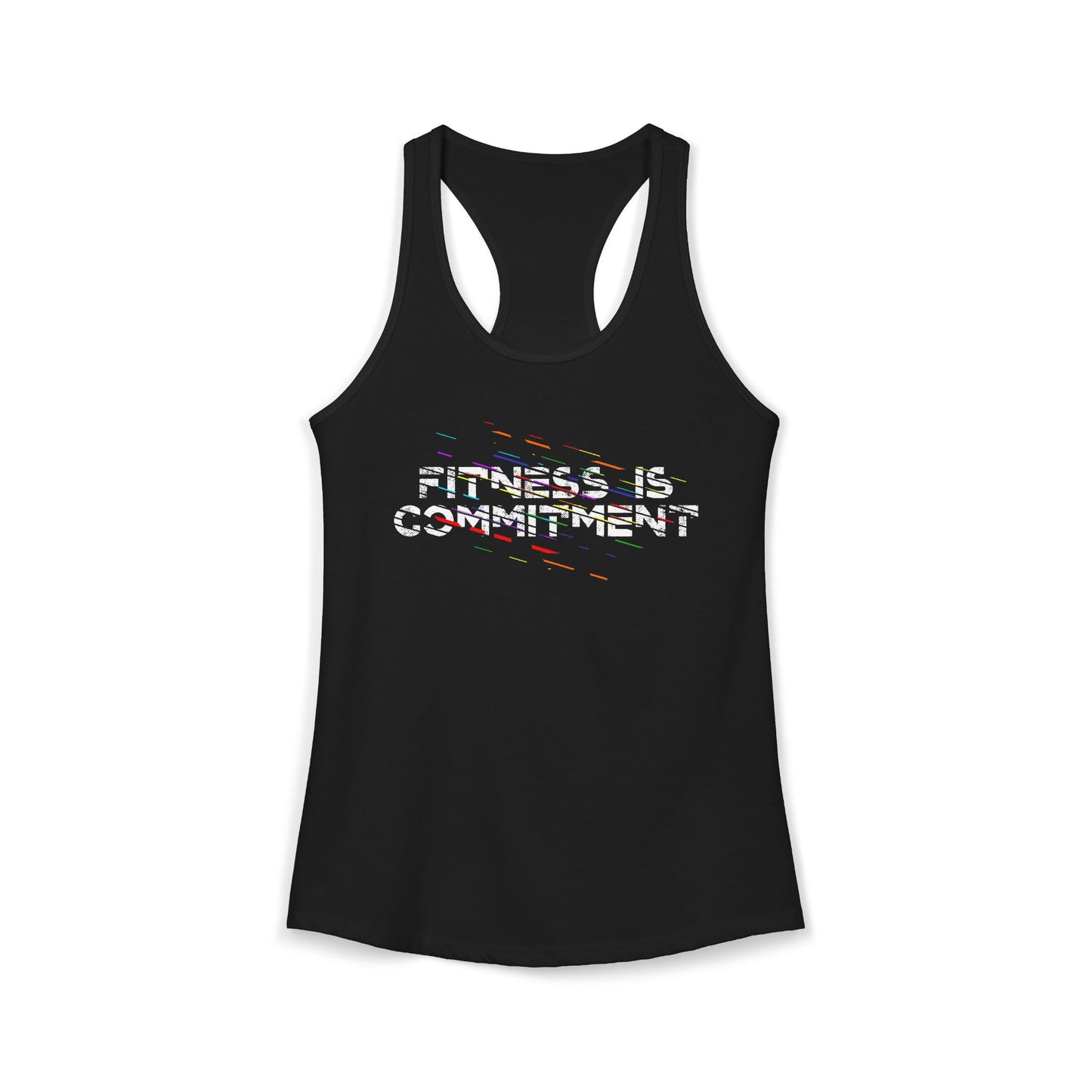 Women's Racerback Tank - FITNESS IS COMMITMENT