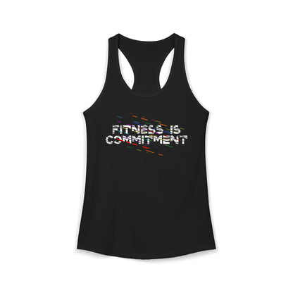 Women's Racerback Tank - FITNESS IS COMMITMENT