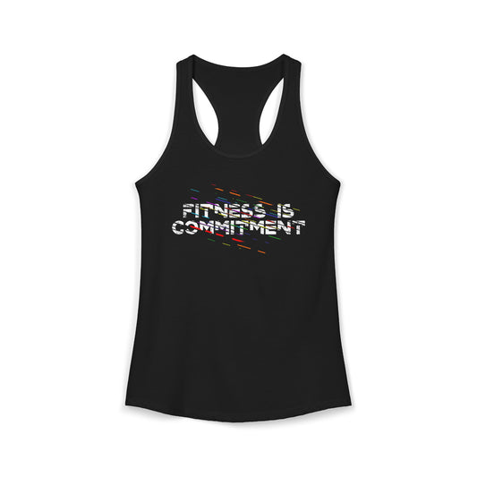 Women's Racerback Tank - FITNESS IS COMMITMENT