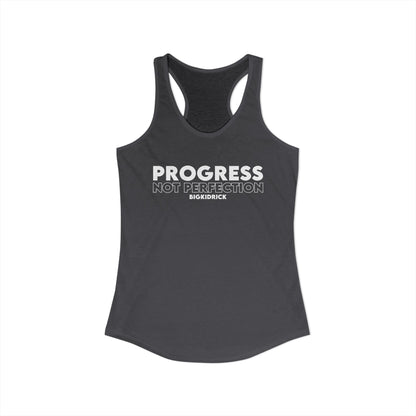 Women's Racerback Tank - PROGRESS NOT PERFECTION