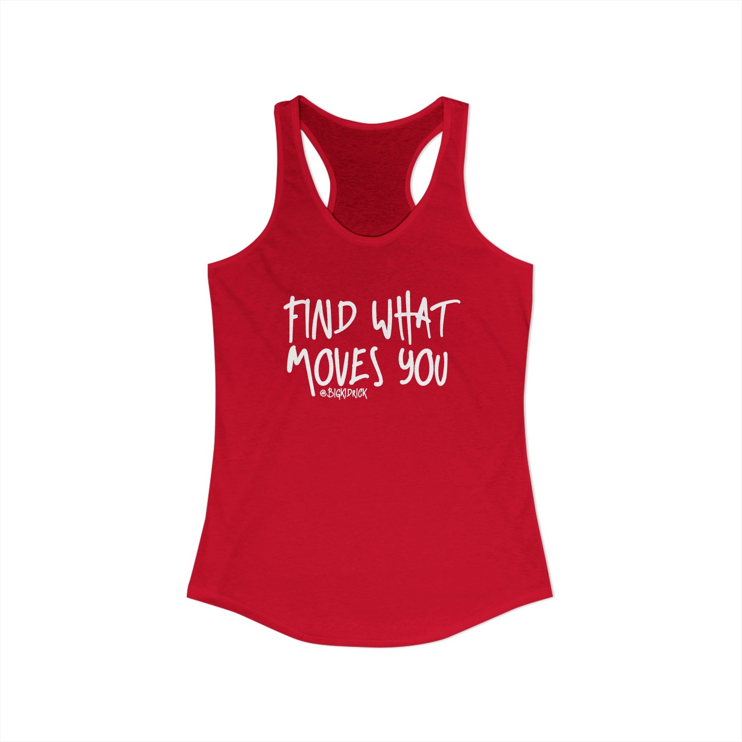 Women's Racerback Tank - FIND WHAT MOVES YOU GRAFFITI
