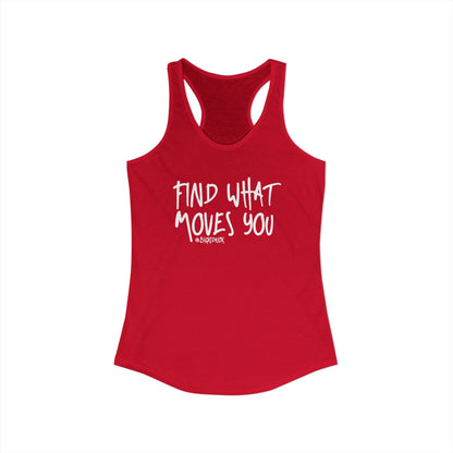 Women's Racerback Tank - FIND WHAT MOVES YOU GRAFFITI