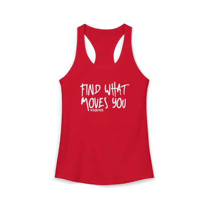 Women's Racerback Tank - FIND WHAT MOVES YOU GRAFFITI