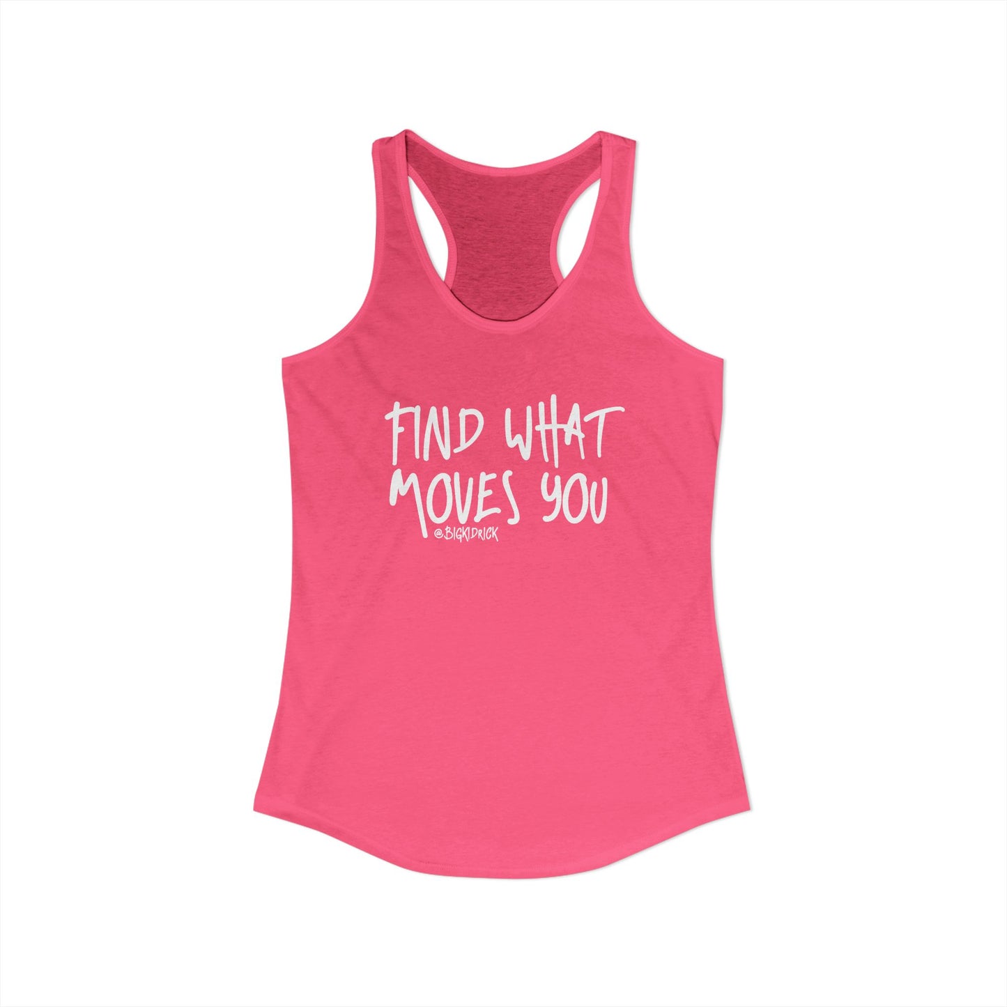 Women's Racerback Tank - FIND WHAT MOVES YOU GRAFFITI
