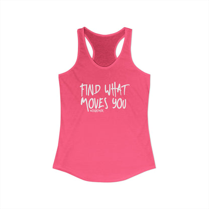 Women's Racerback Tank - FIND WHAT MOVES YOU GRAFFITI