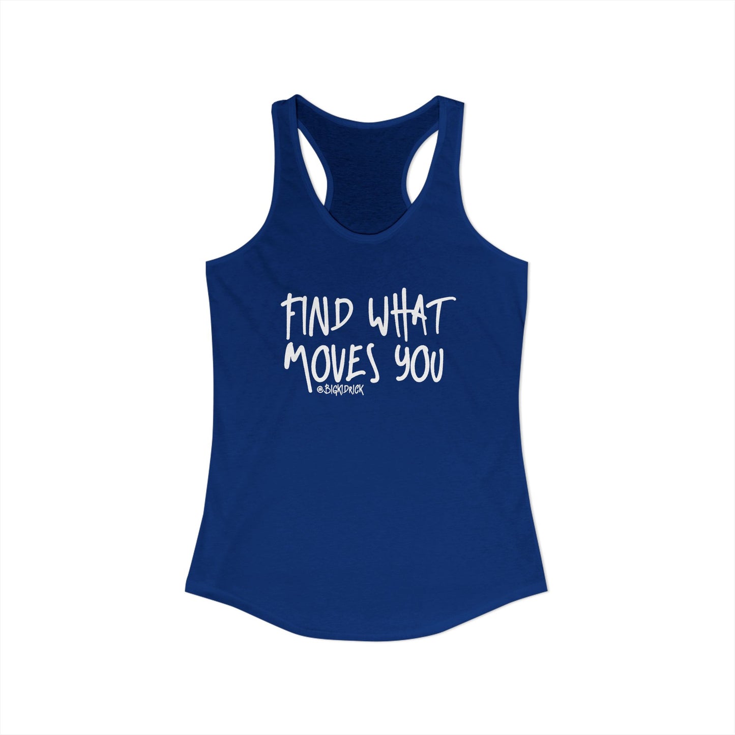 Women's Racerback Tank - FIND WHAT MOVES YOU GRAFFITI