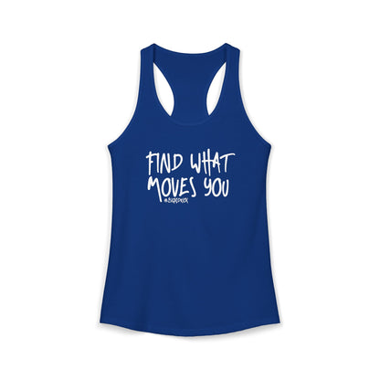 Women's Racerback Tank - FIND WHAT MOVES YOU GRAFFITI