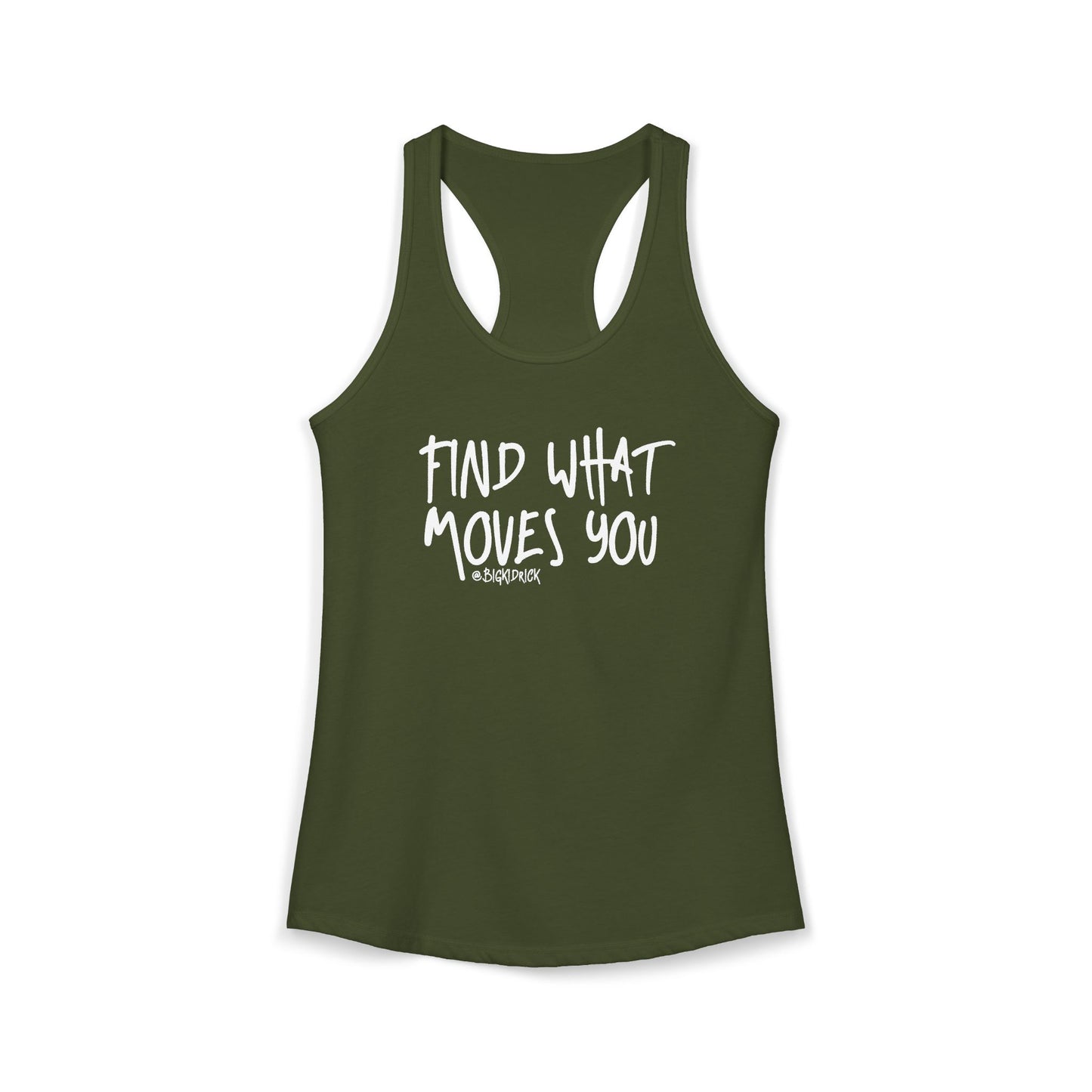 Women's Racerback Tank - FIND WHAT MOVES YOU GRAFFITI