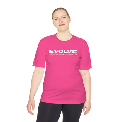 Unisex Moisture Wicking - EVOLVE UNAPOLOGETICALLY - WHITE LOGO