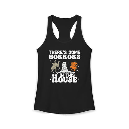 Women's Racerback Tank - THERE'S SOME HORRORS Halloween