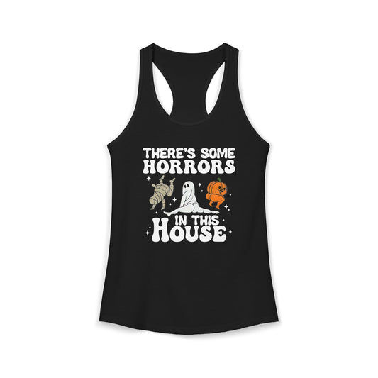 Women's Racerback Tank - THERE'S SOME HORRORS Halloween