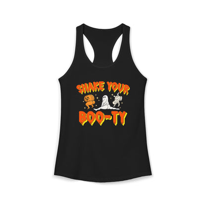 Women's Racerback Tank - SHAKE YOUR BOO-TY Halloween