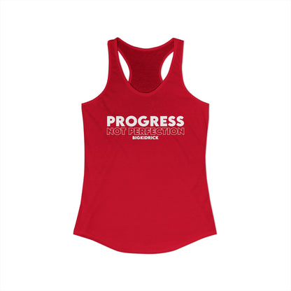 Women's Racerback Tank - PROGRESS NOT PERFECTION