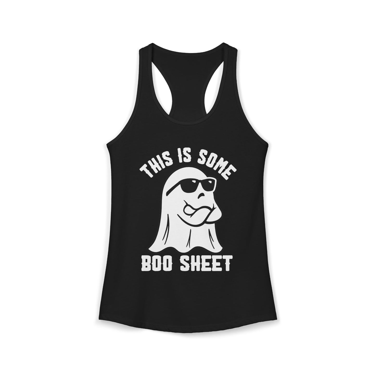 Women's Racerback Tank - BOO SHEET Halloween