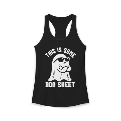 Women's Racerback Tank - BOO SHEET Halloween
