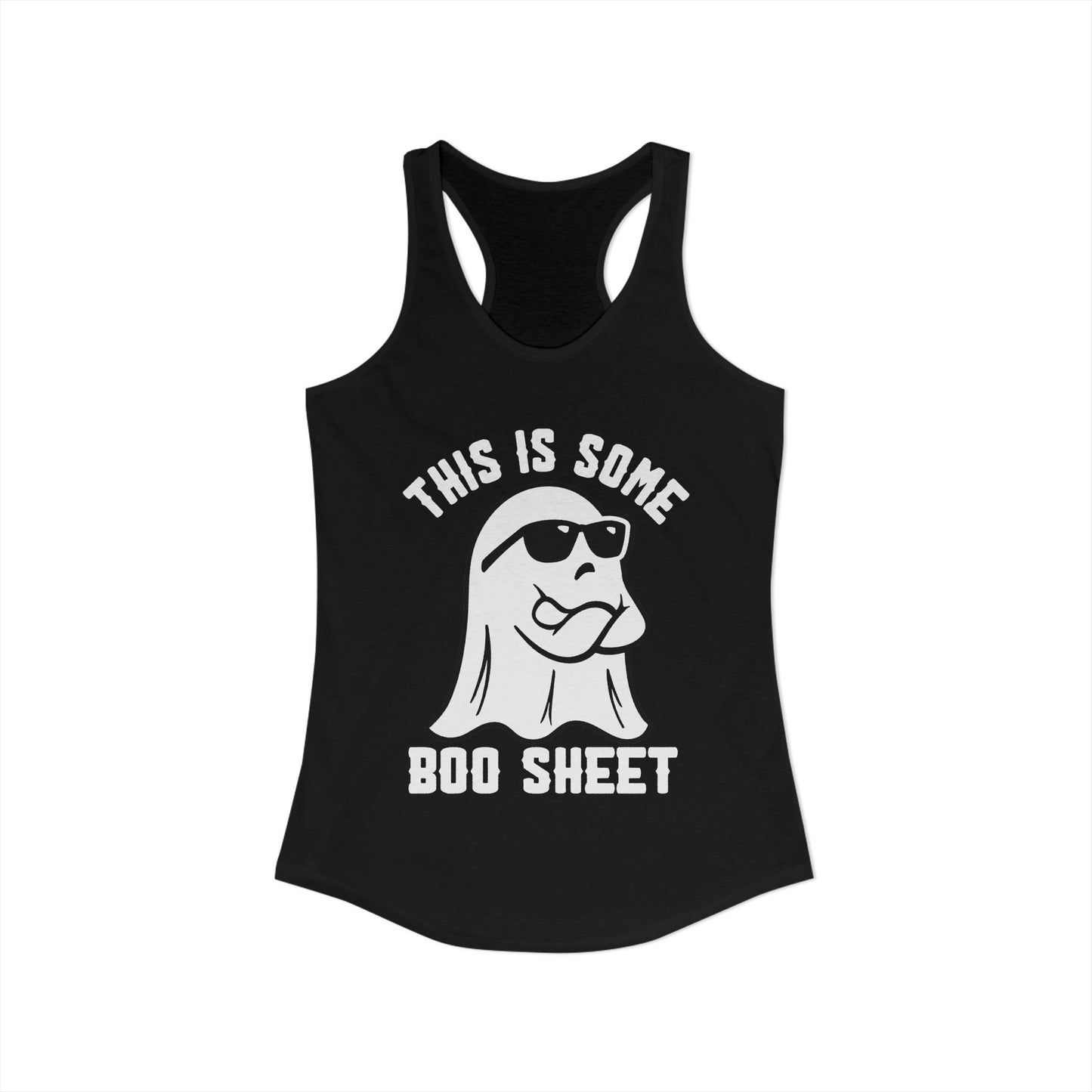 Women's Racerback Tank - BOO SHEET Halloween