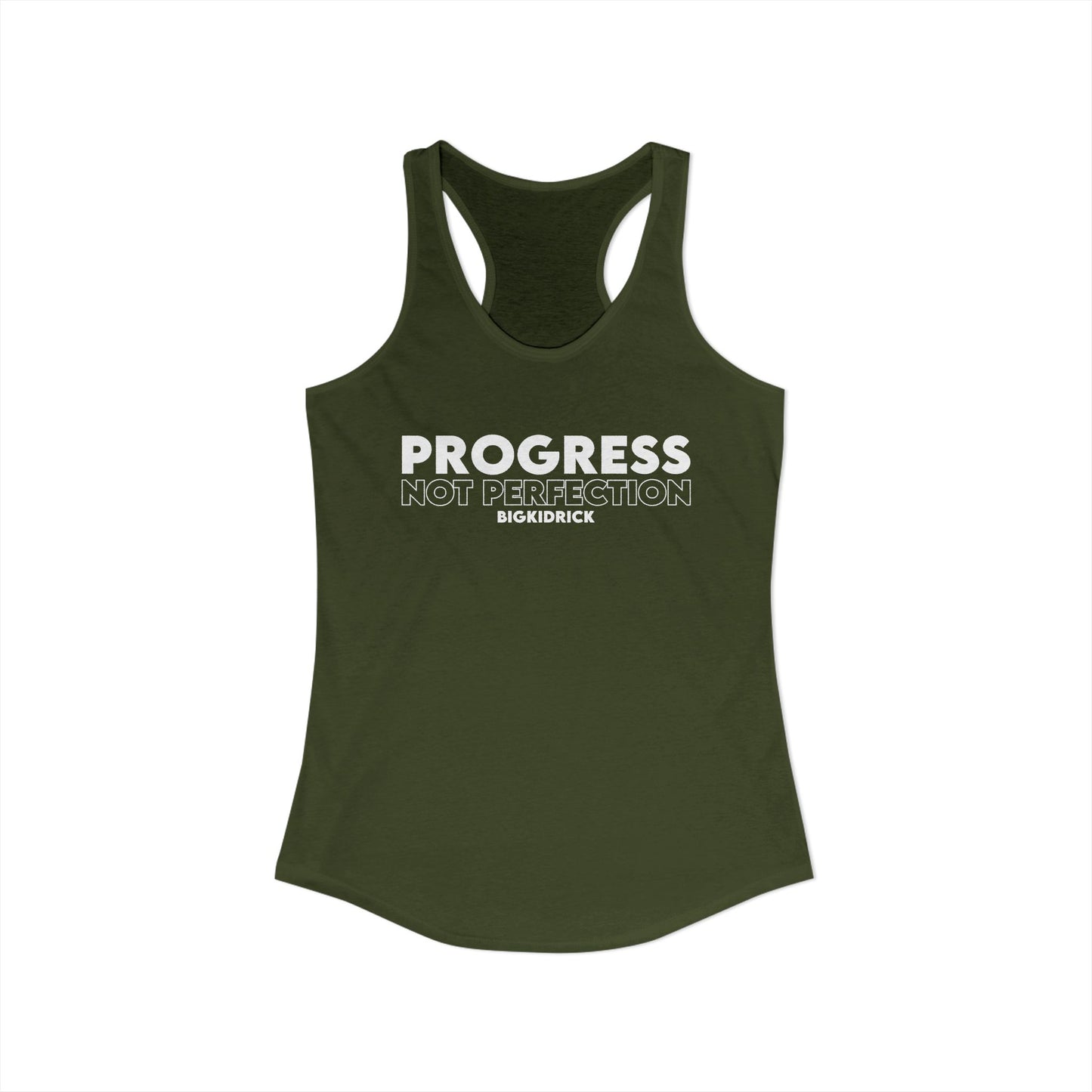 Women's Racerback Tank - PROGRESS NOT PERFECTION
