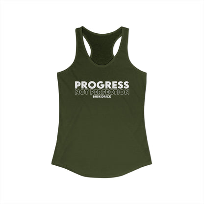 Women's Racerback Tank - PROGRESS NOT PERFECTION